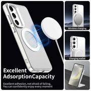 Husa premium pentru  Samsung Galaxy S24 FE VivaShell Fusion compatibila MagSafe, Anti-Shock - Protectie Avansata Display & Camera - Design Slim și Elegant - Alb