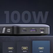 Baterie Externa cu Display Digital, 20000mAh, USB, Type-C, 100W, 5V/3A - Ugreen PB720 (25188) - Black