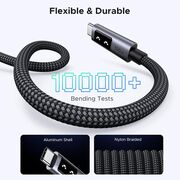 Cablu de Date USB-C la USB-C, Fast Charging, 5A, 100W, 480 Mbps Data Transfer, 1m - Ugreen L509 pentru telefon, laptop, tableta - Space Gray