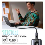 Cablu de date si incarcare USB-C la USB-C, Fast Charge PD 5A, 100W, 2m - Ugreen L509 - Space Gray