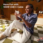 Cablu de date si incarcare USB-C la USB-C, Fast Charge PD 5A, 100W, 2m - Ugreen L509 - Space Gray