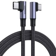Cablu de date si incarcare USB-C la USB-C 90 Degree Cable, Fast Charging PD 100W, 5A, 480Mb/s, 2m - Ugreen - Space Gray