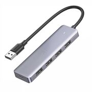Hub Multifunctional Splitter USB la 4 x USB 3.2, 1 x micro USB cu alimentare, 5Gbps, 0.15m - Ugreen CM512 - Gri