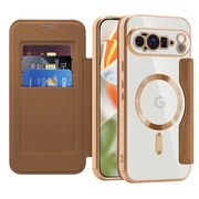 Husa pentru  Google Pixel 10 Pro XL EliteBook Executive Tip Carte cu Protectie RFID, Compatibilitate MagSafe si protectie lentile Transparent - Maro
