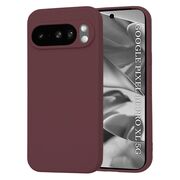 Husa pentru  Google Pixel 10 Pro XL Liquid Silicone, subțire, captusita cu microfibra, anti amprentă, protectie cameră foto, Bordeaux