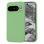 Husa pentru  Google Pixel 10 Pro XL Liquid Silicone, subțire, captusita cu microfibra, anti amprentă, protectie cameră foto, Verde deschis