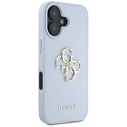 Husa pentru iPhone 16 - Guess Hardcase Grained Big 4G Logo Small Classic Logo - Blue