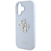 Husa pentru iPhone 16 - Guess Hardcase Grained Big 4G Logo Small Classic Logo - Blue