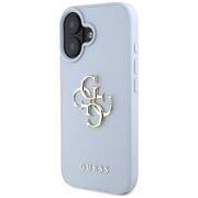 Husa pentru iPhone 16 - Guess Hardcase Grained Big 4G Logo Small Classic Logo - Blue