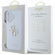Husa pentru iPhone 16 - Guess Hardcase Grained Big 4G Logo Small Classic Logo - Blue