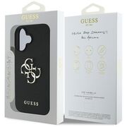 Husa pentru iPhone 16 - Guess Hardcase Grained Big 4G Logo Small Classic Logo - Negru