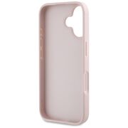 Husa pentru iPhone 16 - Guess Hardcase Grained Big 4G Logo Small Classic Logo - Roz