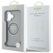 Husa pentru iPhone 16 - Guess IML Metal Mountain Logo MagSafe - Negru