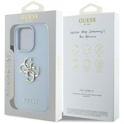 Husa pentru iPhone 16 Pro - Guess Hardcase Grained Big 4G Logo Small Classic Logo - Blue