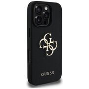 Husa pentru iPhone 16 Pro - Guess Hardcase Grained Big 4G Logo Small Classic Logo - Negru
