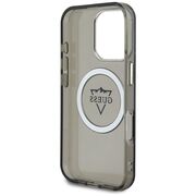 Husa pentru iPhone 16 Pro - Guess IML Metal Mountain Logo MagSafe - Negru