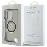 Husa pentru iPhone 16 Pro - Guess IML Metal Mountain Logo MagSafe - Negru