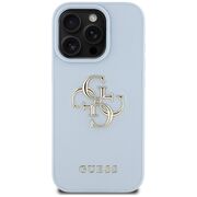 Husa pentru iPhone 16 Pro Max - Guess Hardcase Grained Big 4G Logo Small Classic Logo - Blue