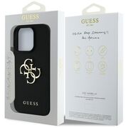 Husa pentru iPhone 16 Pro Max - Guess Hardcase Grained Big 4G Logo Small Classic Logo - Negru