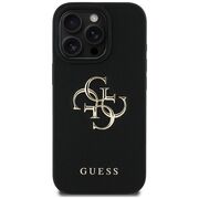 Husa pentru iPhone 16 Pro Max - Guess Hardcase Grained Big 4G Logo Small Classic Logo - Negru