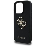 Husa pentru iPhone 16 Pro Max - Guess Hardcase Grained Big 4G Logo Small Classic Logo - Negru