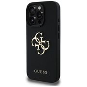 Husa pentru iPhone 16 Pro Max - Guess Hardcase Grained Big 4G Logo Small Classic Logo - Negru