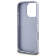 Husa pentru iPhone 16 Pro Max - Guess Leather Hot Stamp 4G Pattern Triangle Metal Logo - Lavanda