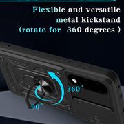 Husa pentru OnePlus Nord 5 Ring Armor Kickstand Tough Rugged Cover cu protectie camera, Negru