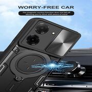 Husa pentru  Xiaomi Redmi A5 4G cu protecție pentru cameră și suport magnetic integrat Ring Shockproof, Negru