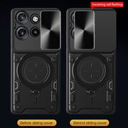 Husa pentru  Motorola Moto G86 cu protecție pentru cameră și suport magnetic integrat Ring Shockproof, Negru