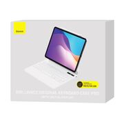 Husa pentru iPad Air 11 / Pro 11 - Baseus Brilliance Magnetic Keyboard Case Digital Display (ARJK010102) - White