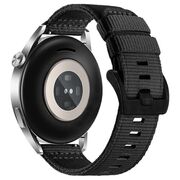 Curea pentru smartwatch Huawei Watch GT 4 (46 mm) / Huawei Watch GT 3 (42 mm) / GT 3 Pro (43 mm) - Quickfit din material textil - latime 20 mm - Negru denim