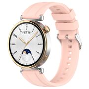 Curea pentru smartwatch Huawei Watch GT 4 (41mm)/W1/Honor Watch S1/Garmin Venu 2S/Vivoactive 4S - Quickfit din silicon - latime 18 mm - Roz