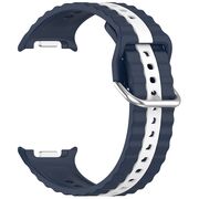 Curea pentru smartwatch Samsung Galaxy Watch 8 40mm/ Watch 8 44mm / Watch 8 Classic - Quickfit Waves din silicon- Albastru