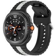 Curea pentru smartwatch Samsung Galaxy Watch 8 40mm/ Watch 8 44mm / Watch 8 Classic - Quickfit Waves din silicon- Negru gri