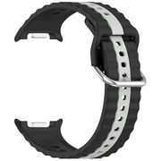 Curea pentru smartwatch Samsung Galaxy Watch 8 40mm/ Watch 8 44mm / Watch 8 Classic - Quickfit Waves din silicon- Negru gri