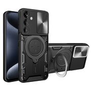 Husa pentru  Samsung Galaxy A17 cu protecție pentru cameră și suport magnetic integrat Ring Shockproof, Negru