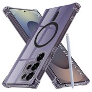 Husa pentru  Samsung Galaxy S25 Ultra compatibila MagSafe Anti-Shock 1.5mm reinforced 4 corners - Negru translucid