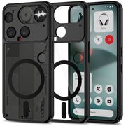 Husa pentru Nothing Phone (3) compatibila MagSafe, cu protectie lentile, Anti-Scratch, Anti-Fingerprint, Anti-Oil, Never-Yellow, transparent / negru