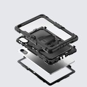 Pachet 360: Husa cu folie integrata pentru Xiaomi Redmi Pad 2 11 inch Shockproof Armor de tip stand, Rotire 360°, Suport Reglabil si Curea de Mana & Umar - negru