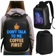 Rucsac LED SmartPack UrbanVision cu Display RGB 64x64, Mesaje Personalizate, Ideal pentru Promovare, Atentionare si Calatorii, Control App, Compartimente Laptop si Tableta, Material Impermeabil, negru