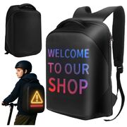 Rucsac LED SmartPack UrbanVision cu Display RGB 64x64, Mesaje Personalizate, Ideal pentru Promovare, Atentionare si Calatorii, Control App, Compartimente Laptop si Tableta, Material Impermeabil, negru
