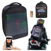 Rucsac LED SmartPack UrbanVision cu Display RGB 64x64, Mesaje Personalizate, Ideal pentru Promovare, Atentionare si Calatorii, Control App, Compartimente Laptop si Tableta, Material Impermeabil, negru
