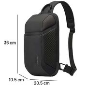 Rucsac Monostrap Sling AeroFlex SoloPack 8L Impermeabil pentru, Design Ergonomic, Ultra Ușor, Compartiment Protejat, Spate Ventilat, pentru Calatorii / Job / Scoala – Negru