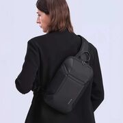 Rucsac Monostrap Sling AeroFlex SoloPack 8L Impermeabil pentru, Design Ergonomic, Ultra Ușor, Compartiment Protejat, Spate Ventilat, pentru Calatorii / Job / Scoala – Negru