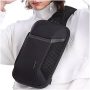 Rucsac Monostrap Sling AeroFlex SoloPack 8L Impermeabil pentru, Design Ergonomic, Ultra Ușor, Compartiment Protejat, Spate Ventilat, pentru Calatorii / Job / Scoala – Negru