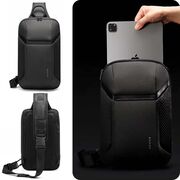 Rucsac Monostrap Sling AeroFlex SoloPack 8L Impermeabil pentru, Design Ergonomic, Ultra Ușor, Compartiment Protejat, Spate Ventilat, pentru Calatorii / Job / Scoala – Negru