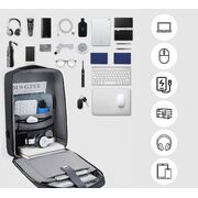 Rucsac UrbanSafe Pro 15.6" pentru laptop / tableta cu Sistem Anti-Furt, Port USB si Design Geometric Impermeabil – Alegerea Ideala pentru Oraa, Calatorii sau Birou - negru