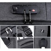 Rucsac UrbanSafe Pro 15.6" pentru laptop / tableta cu Sistem Anti-Furt, Port USB si Design Geometric Impermeabil – Alegerea Ideala pentru Oraa, Calatorii sau Birou - negru