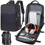 Rucsac de Laptop 15.6" SmartJet Pro Cabin Backpack 27L, Antifurt, Compartiment Pantofi, Prindere pe Troller, Waterproof -  Negru